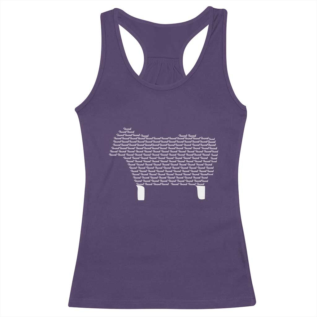 Found Minimalist Sheep Racerback Tank Top Christian Psalm 23 Lamb