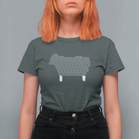 Found Minimalist Sheep T Shirt For Women Christian Psalm 23 Lamb