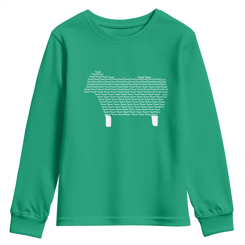 Found Minimalist Sheep Youth Sweatshirt Christian Psalm 23 Lamb