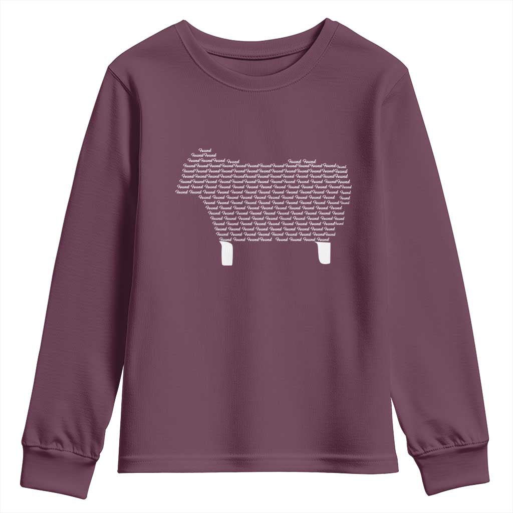 Found Minimalist Sheep Youth Sweatshirt Christian Psalm 23 Lamb