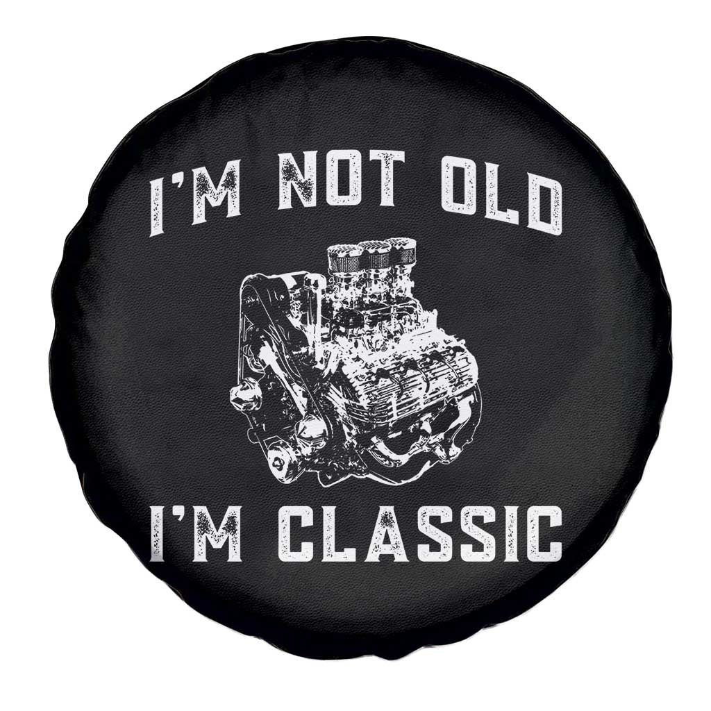 I'm Not Old I'm Classic Spare Tire Cover Flathead V8 Engine Silhouette