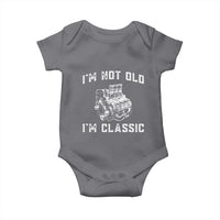 I'm Not Old I'm Classic Baby Onesie Flathead V8 Engine Silhouette