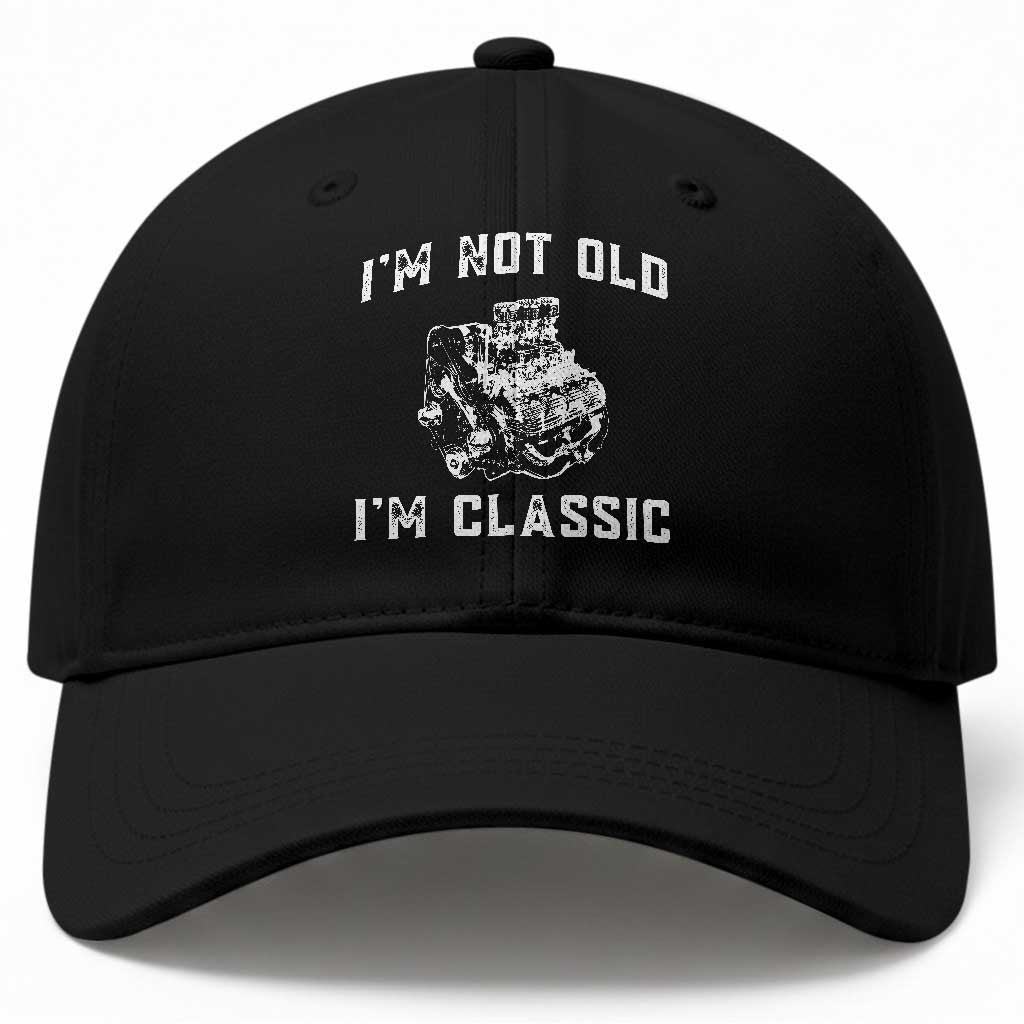I'm Not Old I'm Classic Baseball Cap Flathead V8 Engine Silhouette