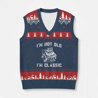 I'm Not Old I'm Classic V-Neck Knit Sweater Vest Flathead V8 Engine Silhouette