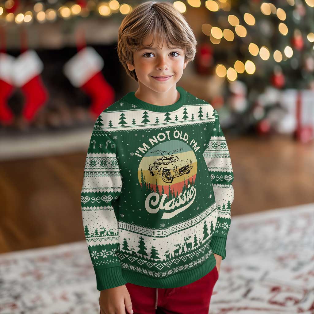 I'm Not Old I'm Classic Ugly Christmas Sweater Retro Sports Car Euro Classic