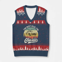 I'm Not Old I'm Classic V-Neck Knit Sweater Vest Retro Sports Car Euro Classic