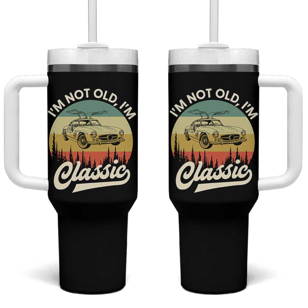 I'm Not Old I'm Classic Tumbler With Handle Retro Sports Car Euro Classic