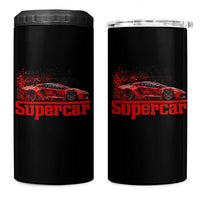 Supercar Exotic Italian Sports Car Graphic 4 in 1 Can Cooler Tumbler
