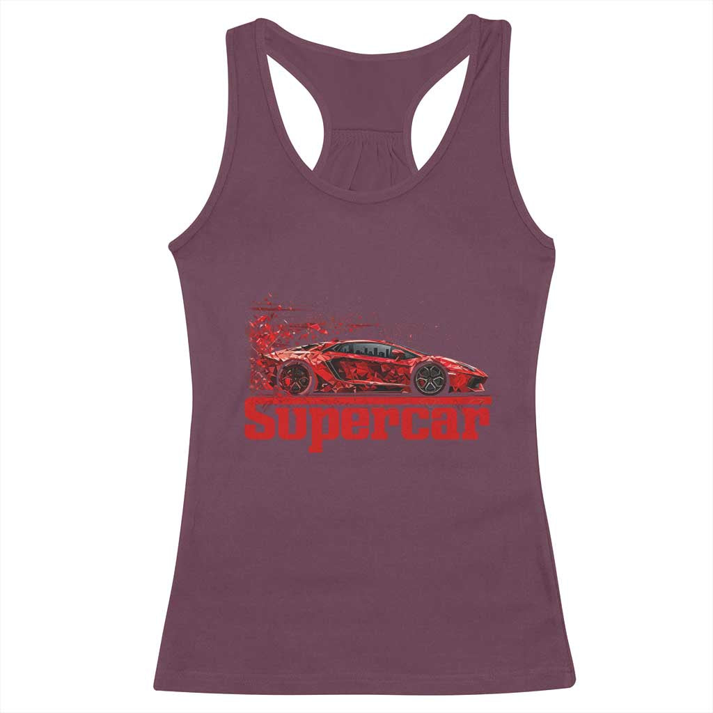 Supercar Exotic Italian Sports Car Graphic Racerback Tank Top
