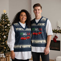 Fun Italian Exotic Supercar V-Neck Knit Sweater Vest