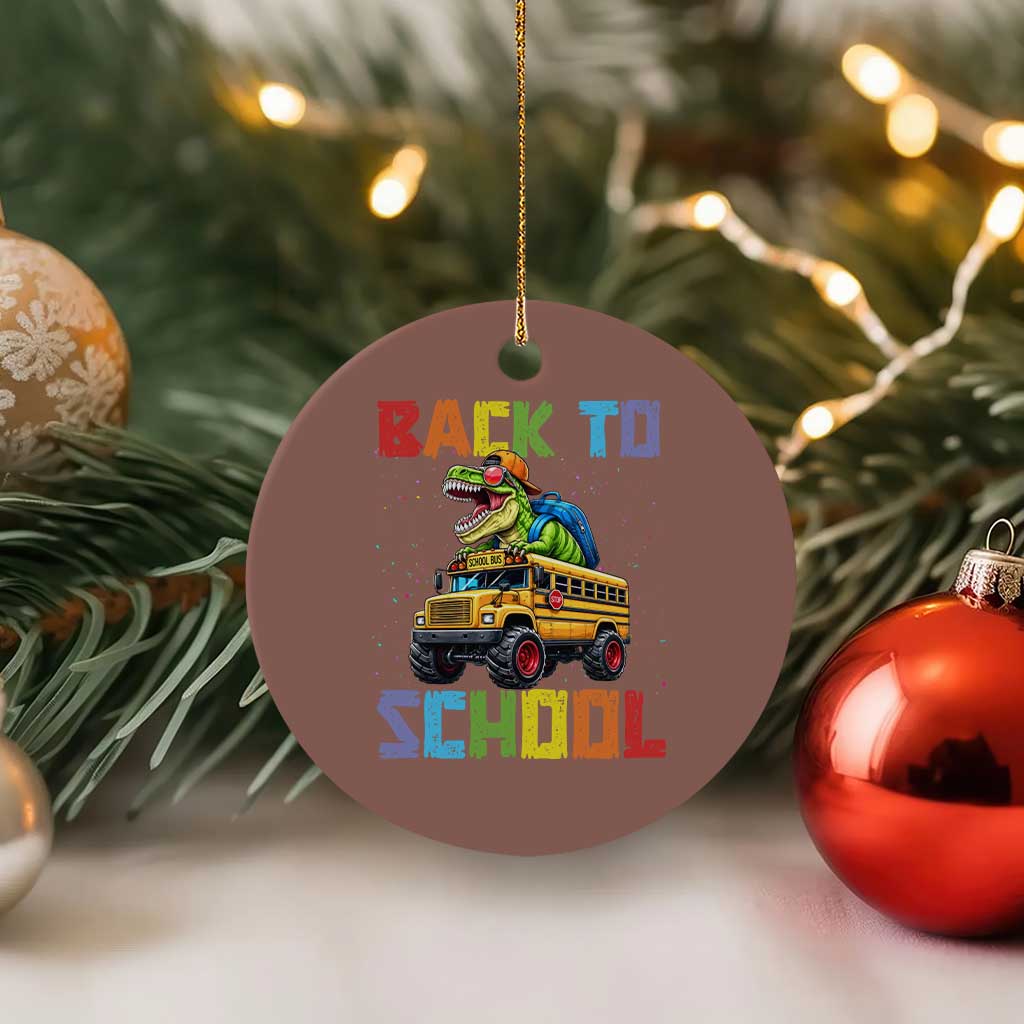 Bruh We Back Ceramic Ornament Funny Dinosaur Back To School Dinosaur