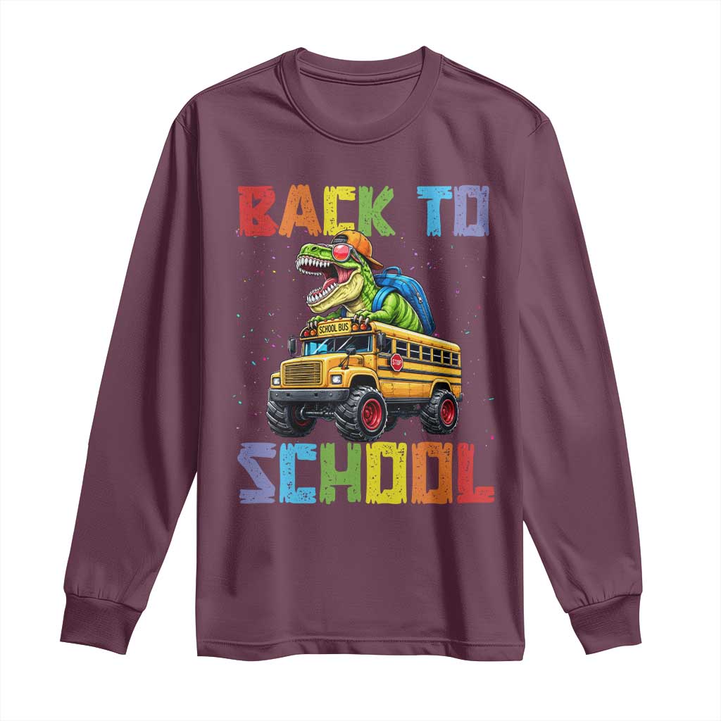 Bruh We Back Long Sleeve Shirt Funny Dinosaur Back To School Dinosaur