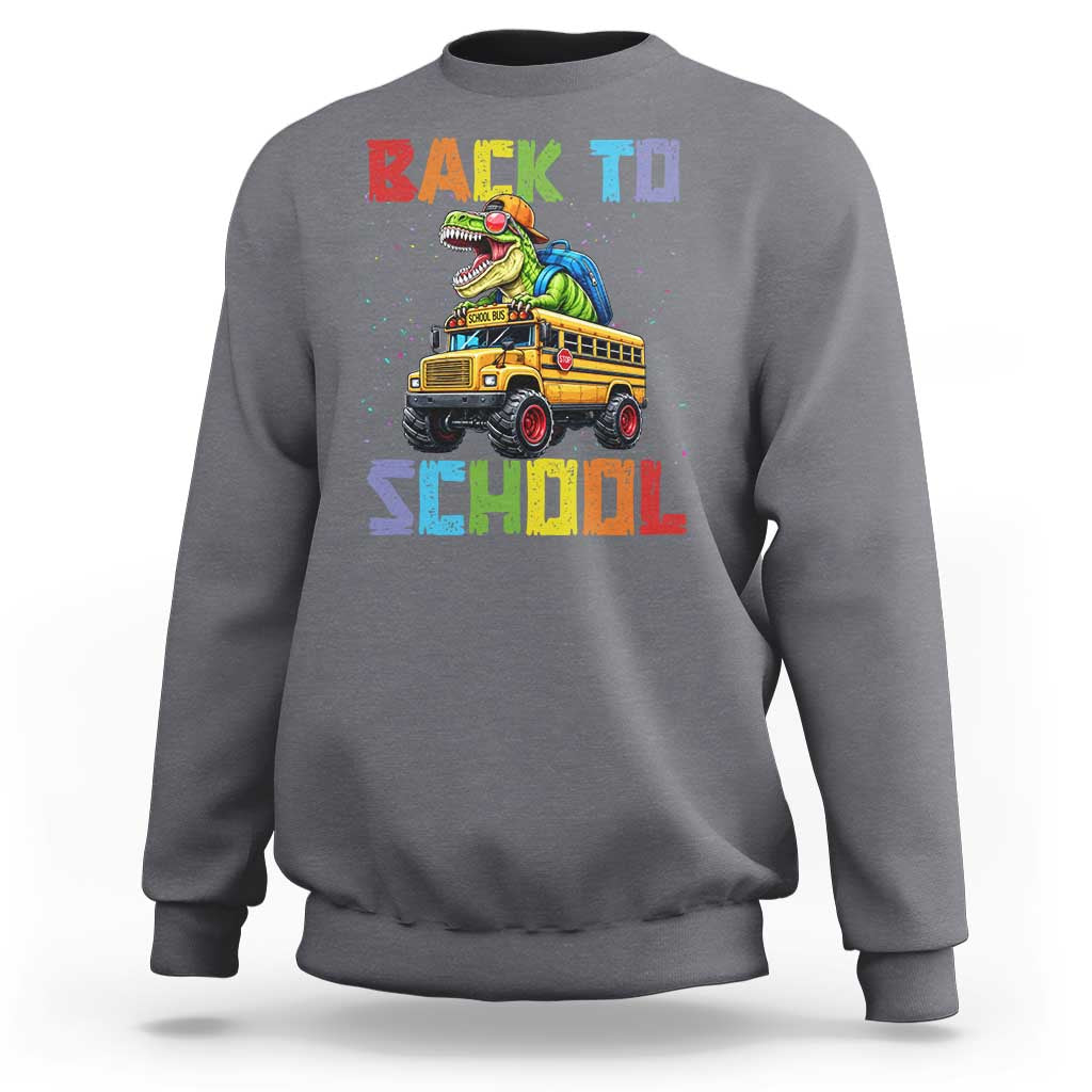 Bruh We Back Sweatshirt Funny Dinosaur Back To School Dinosaur