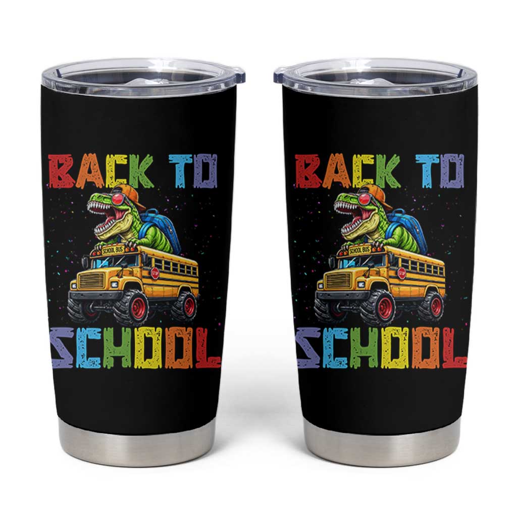 Bruh We Back Tumbler Cup Funny Dinosaur Back To School Dinosaur