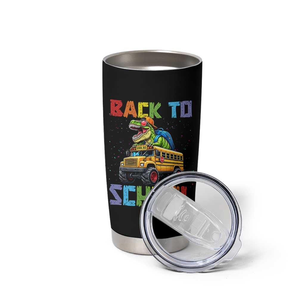 Bruh We Back Tumbler Cup Funny Dinosaur Back To School Dinosaur