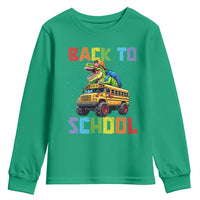 Bruh We Back Youth Sweatshirt Funny Dinosaur Back To School Dinosaur