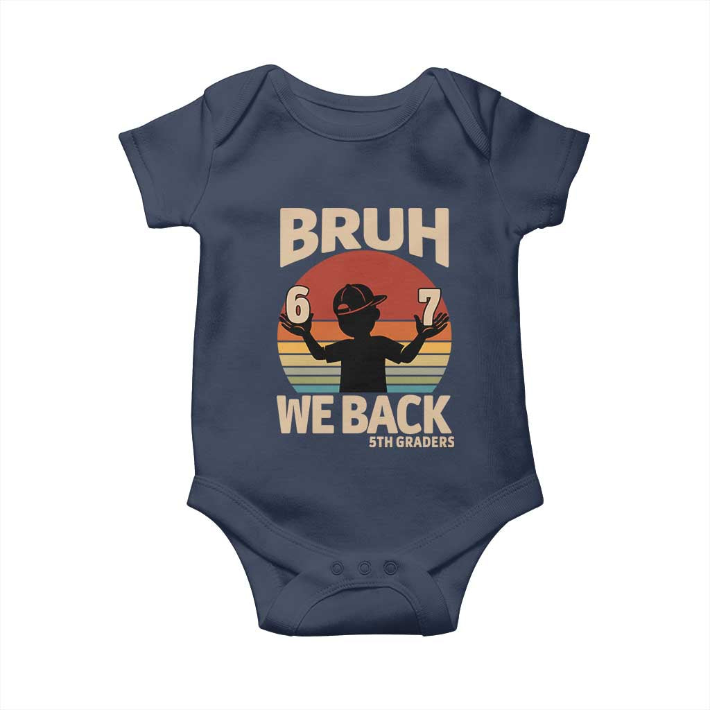 Bruh We Back Baby Onesie Back to School 5th Grade 6 7 First Day School