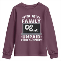 I Am My Familys Unpaid Tech Support Youth Sweatshirt Funny Computer IT Nerd Humor - Wonder Print Shop