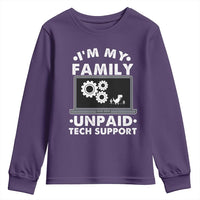 I Am My Familys Unpaid Tech Support Youth Sweatshirt Funny Computer IT Nerd Humor - Wonder Print Shop