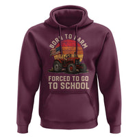 Funny Farmer Tractor Hoodie Born To Farmer Forced To Go To School - Wonder Print Shop