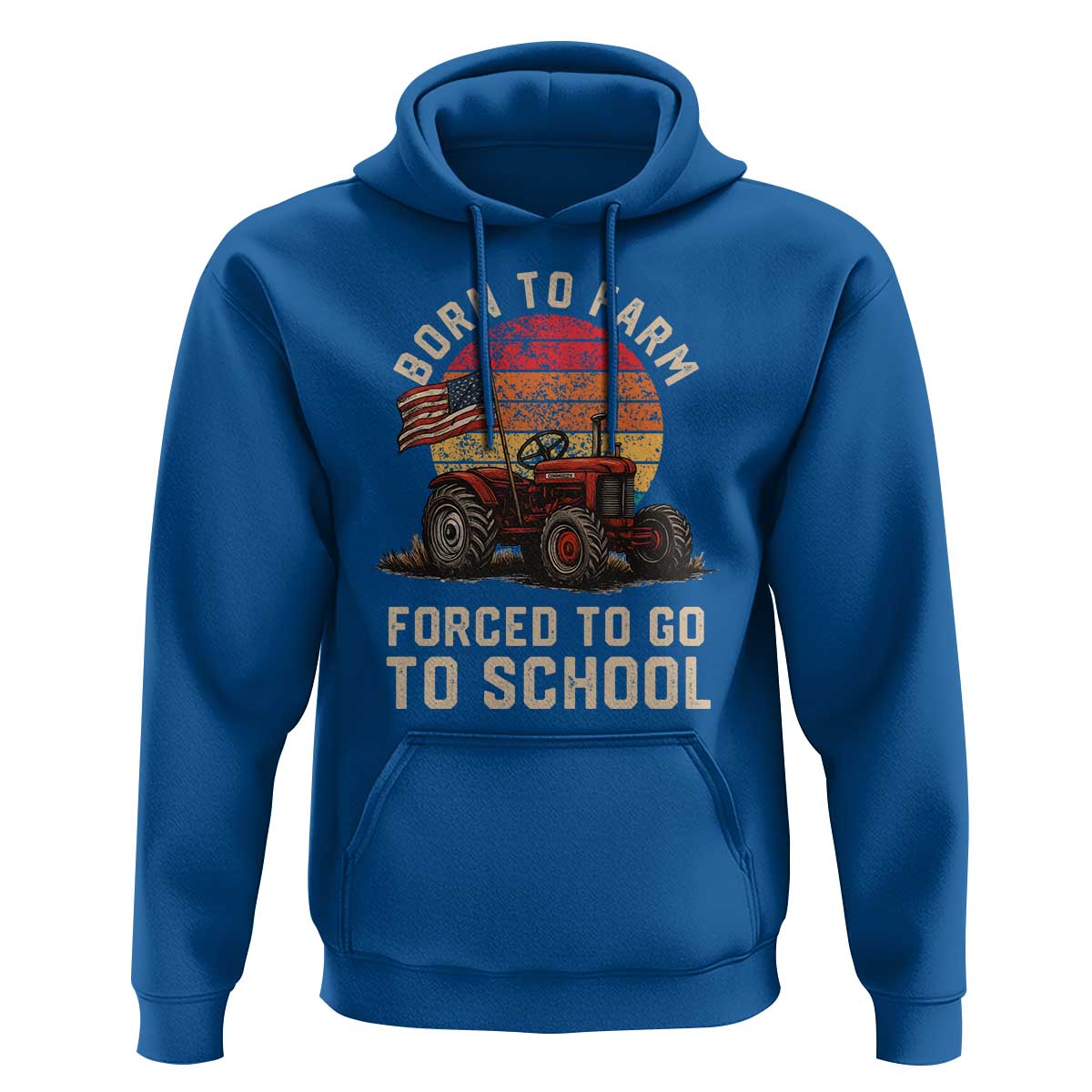 Funny Farmer Tractor Hoodie Born To Farmer Forced To Go To School - Wonder Print Shop