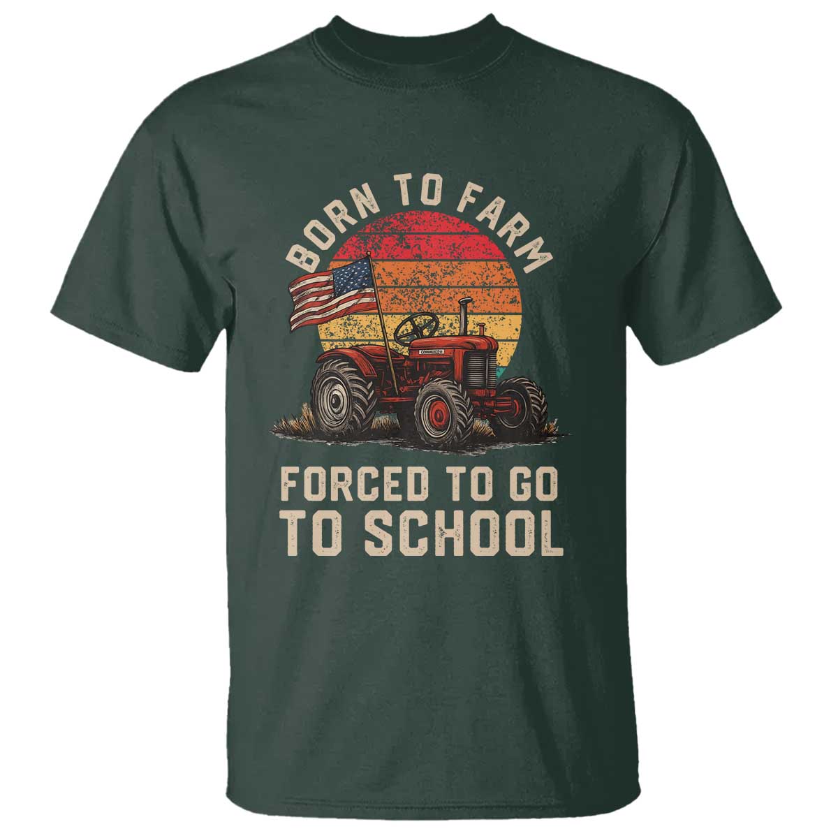 Funny Farmer Tractor T Shirt Born To Farmer Forced To Go To School - Wonder Print Shop