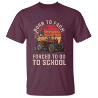 Funny Farmer Tractor T Shirt Born To Farmer Forced To Go To School - Wonder Print Shop