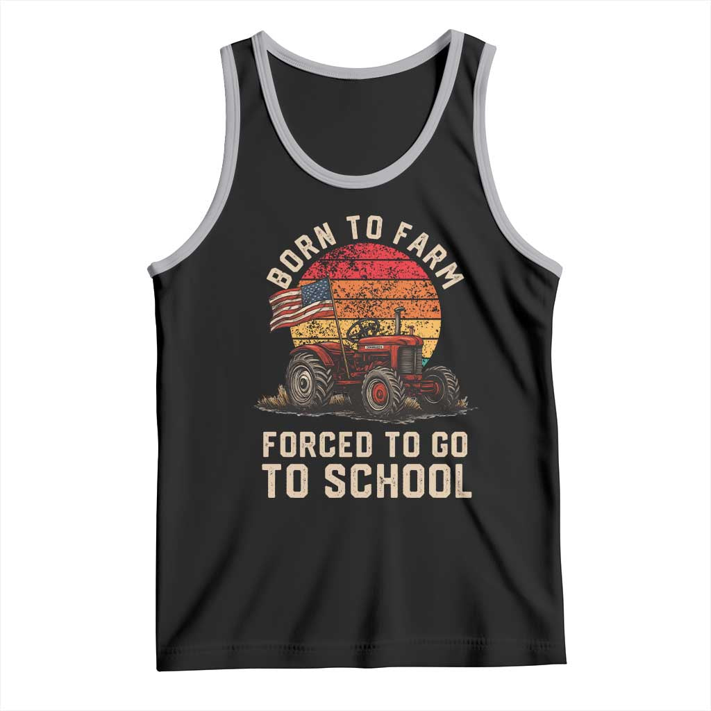 Funny Farmer Tractor Tank Top Born To Farmer Forced To Go To School - Wonder Print Shop
