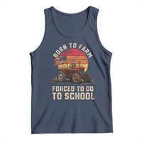 Funny Farmer Tractor Tank Top Born To Farmer Forced To Go To School - Wonder Print Shop