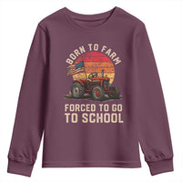 Funny Farmer Tractor Youth Sweatshirt Born To Farmer Forced To Go To School - Wonder Print Shop