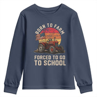 Funny Farmer Tractor Youth Sweatshirt Born To Farmer Forced To Go To School - Wonder Print Shop