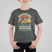 Funny Bass Fish Fisherman T Shirt For Kid Born To Go Fishing Forced School - Wonder Print Shop
