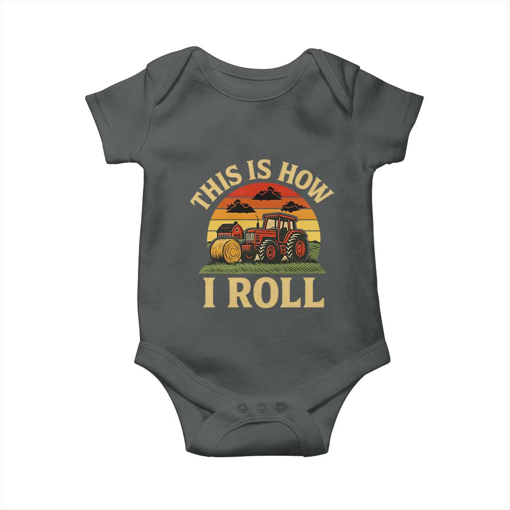 Funny Farming Tractor Baby Onesie This Is How I Roll Farmer - Wonder Print Shop