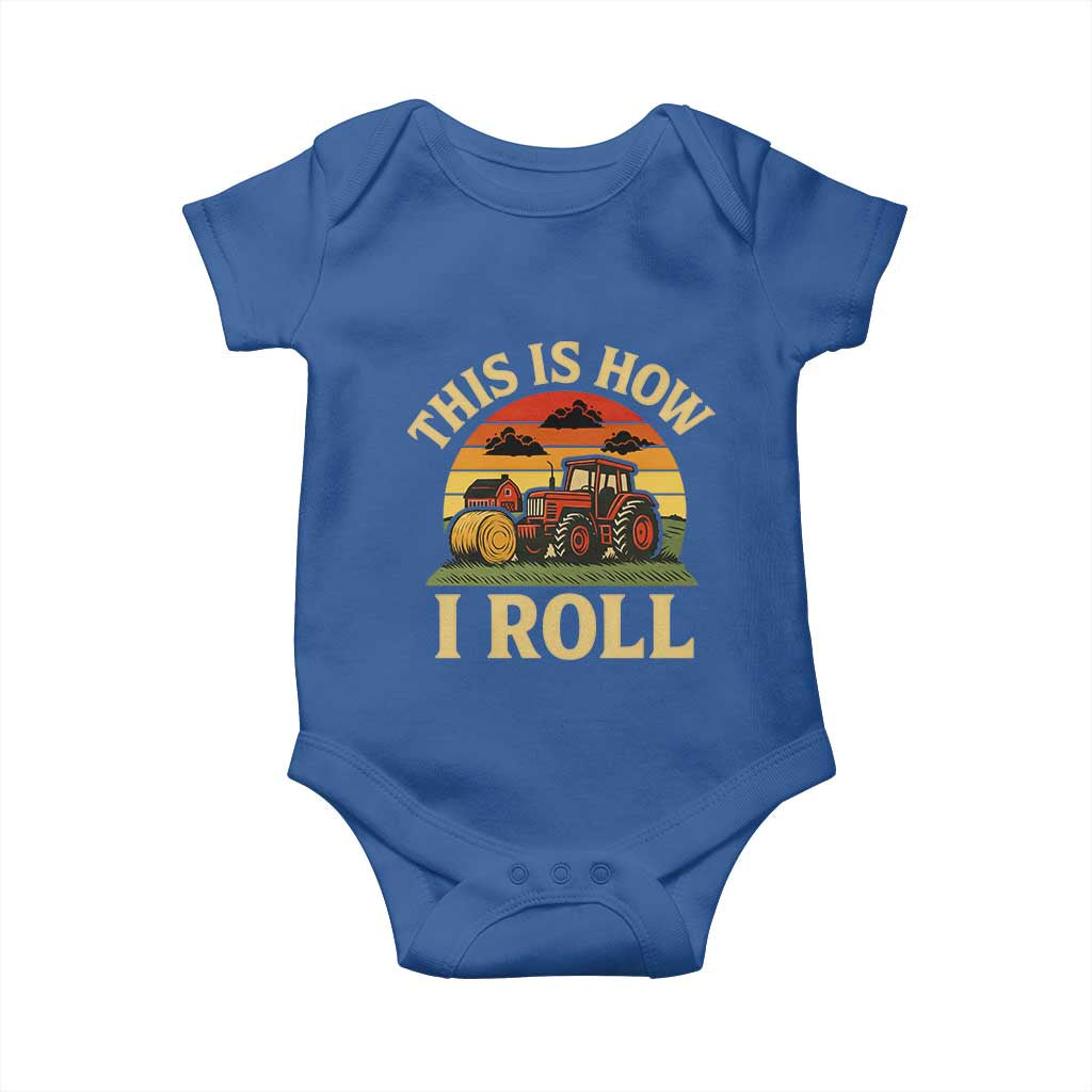 Funny Farming Tractor Baby Onesie This Is How I Roll Farmer - Wonder Print Shop
