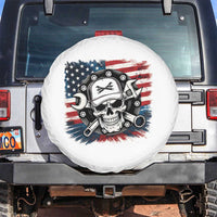 American Flag Skull Mechanic Spare Tire Cover Labor Day Patriotic USA - Wonder Print Shop