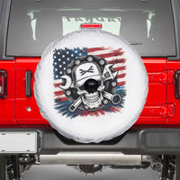 American Flag Skull Mechanic Spare Tire Cover Labor Day Patriotic USA - Wonder Print Shop