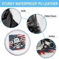 American Flag Skull Mechanic Spare Tire Cover Labor Day Patriotic USA - Wonder Print Shop
