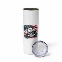 American Flag Skull Mechanic Skinny Tumbler Labor Day Patriotic USA