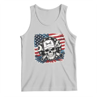 American Flag Skull Mechanic Tank Top Labor Day Patriotic USA - Wonder Print Shop