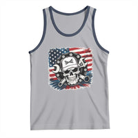 American Flag Skull Mechanic Tank Top Labor Day Patriotic USA - Wonder Print Shop