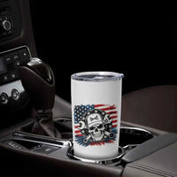 American Flag Skull Mechanic Tumbler Cup Labor Day Patriotic USA