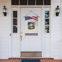 American Flag Skull Mechanic Garden Flag Labor Day Patriotic USA