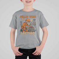 Funny Skeleton Electrician T Shirt For Kid Pullin Wire Til I Retire Labor Day - Wonder Print Shop