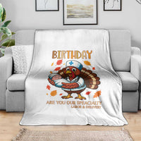 Thanksgiving Turkey Nurse Throw Blanket Labor and Delivery Birthday Specialty - Wonder Print Shop