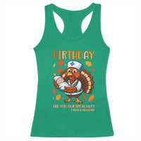 Thanksgiving Turkey Nurse Racerback Tank Top Labor and Delivery Birthday Specialty - Wonder Print Shop