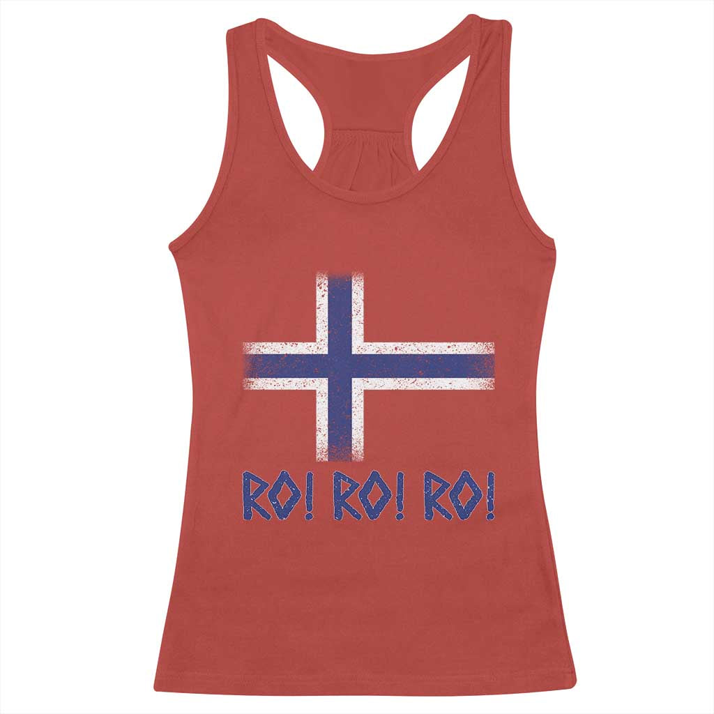 Ro Ro Norge Norway Norwegian Flag Racerback Tank Top