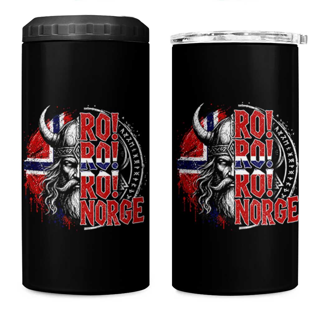 Ro Ro Norge Norway Flag 4 in 1 Can Cooler Tumbler Cool Norwegian Viking
