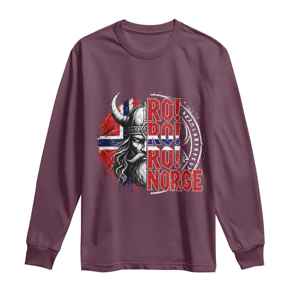 Ro Ro Norge Norway Flag Long Sleeve Shirt Cool Norwegian Viking