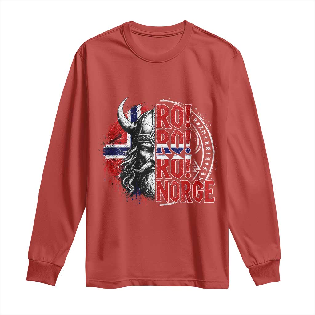 Ro Ro Norge Norway Flag Long Sleeve Shirt Cool Norwegian Viking