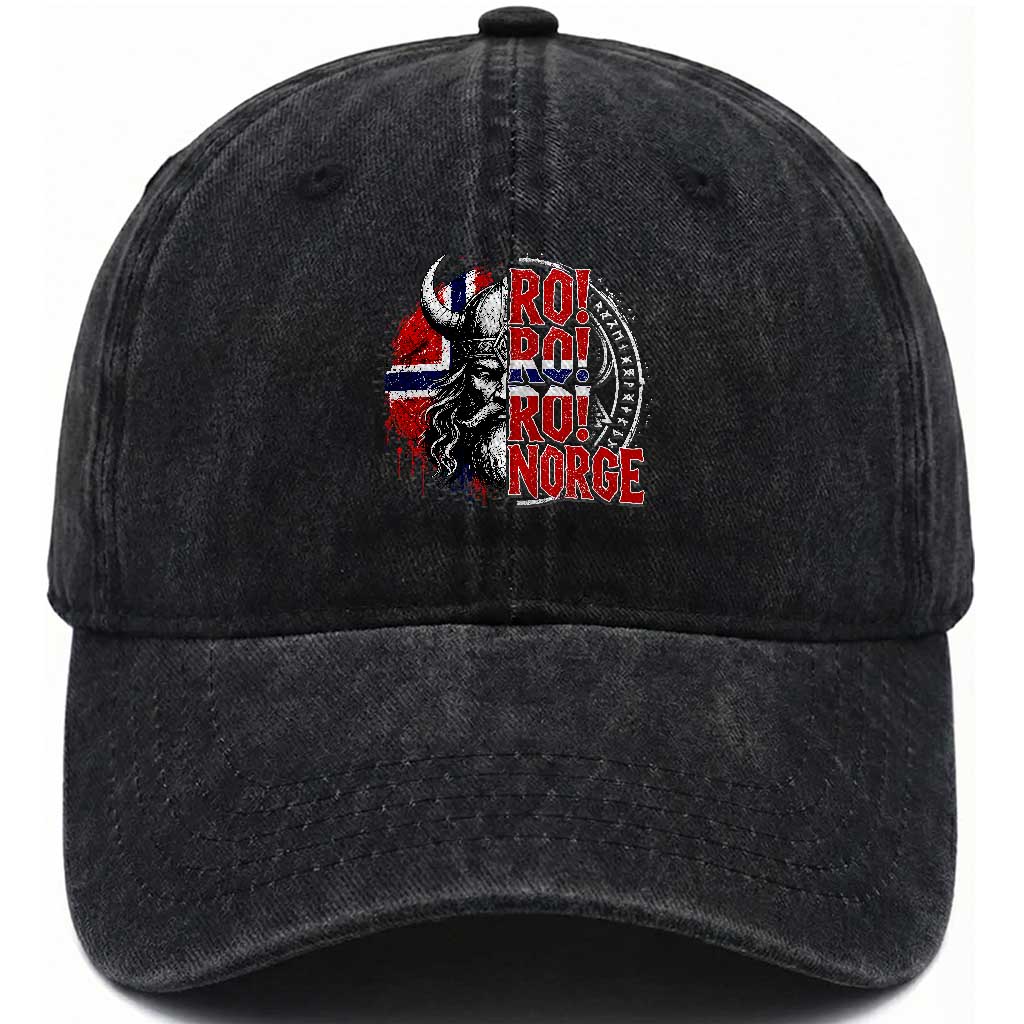Ro Ro Norge Norway Flag Washed Cotton Baseball Cap Cool Norwegian Viking
